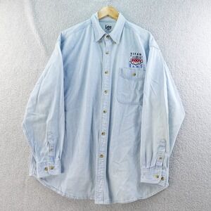 VTG Lee Sport XL Button Down Denim Shirt Titan Super Bowl Rams 2000 NFL‎ Y2K